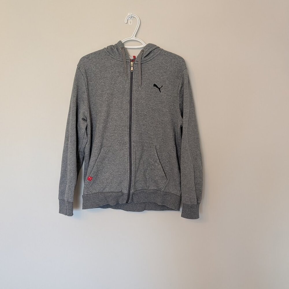 Puma, Zip up Hoodie, gray, Size Medium